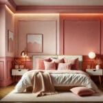 Pink Two Colour Combination for Bedroom Walls